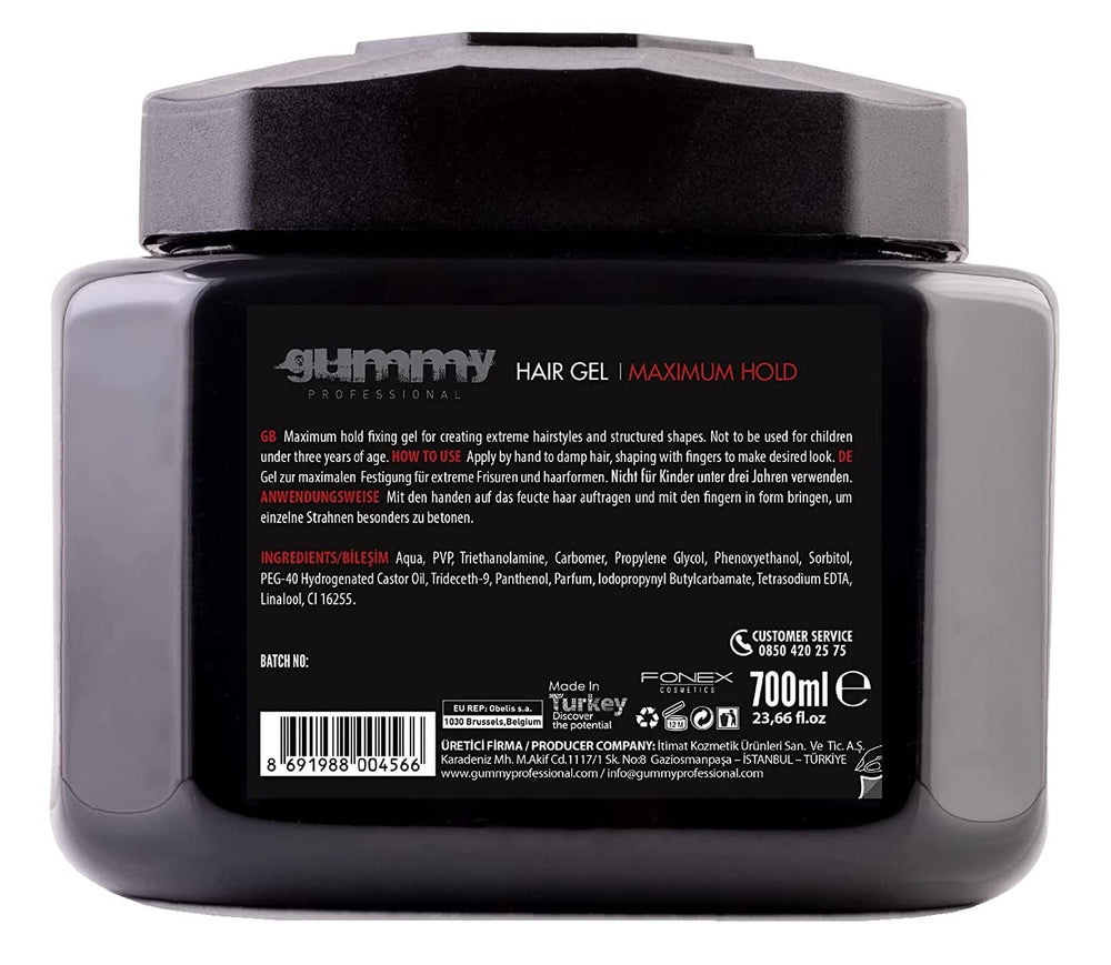 Gummy Hair Gel, fijación máxima y look extremo para estilos duraderos