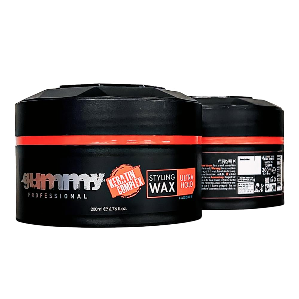 Gummy hair styling wax being reapplied for flexible day-long hold
