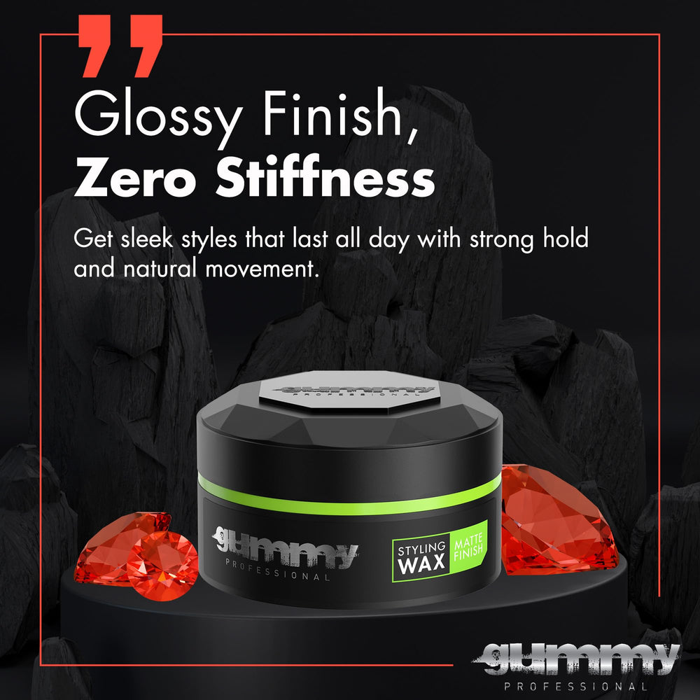 Gummy wax easy-to-wash formula with no sticky buildup.