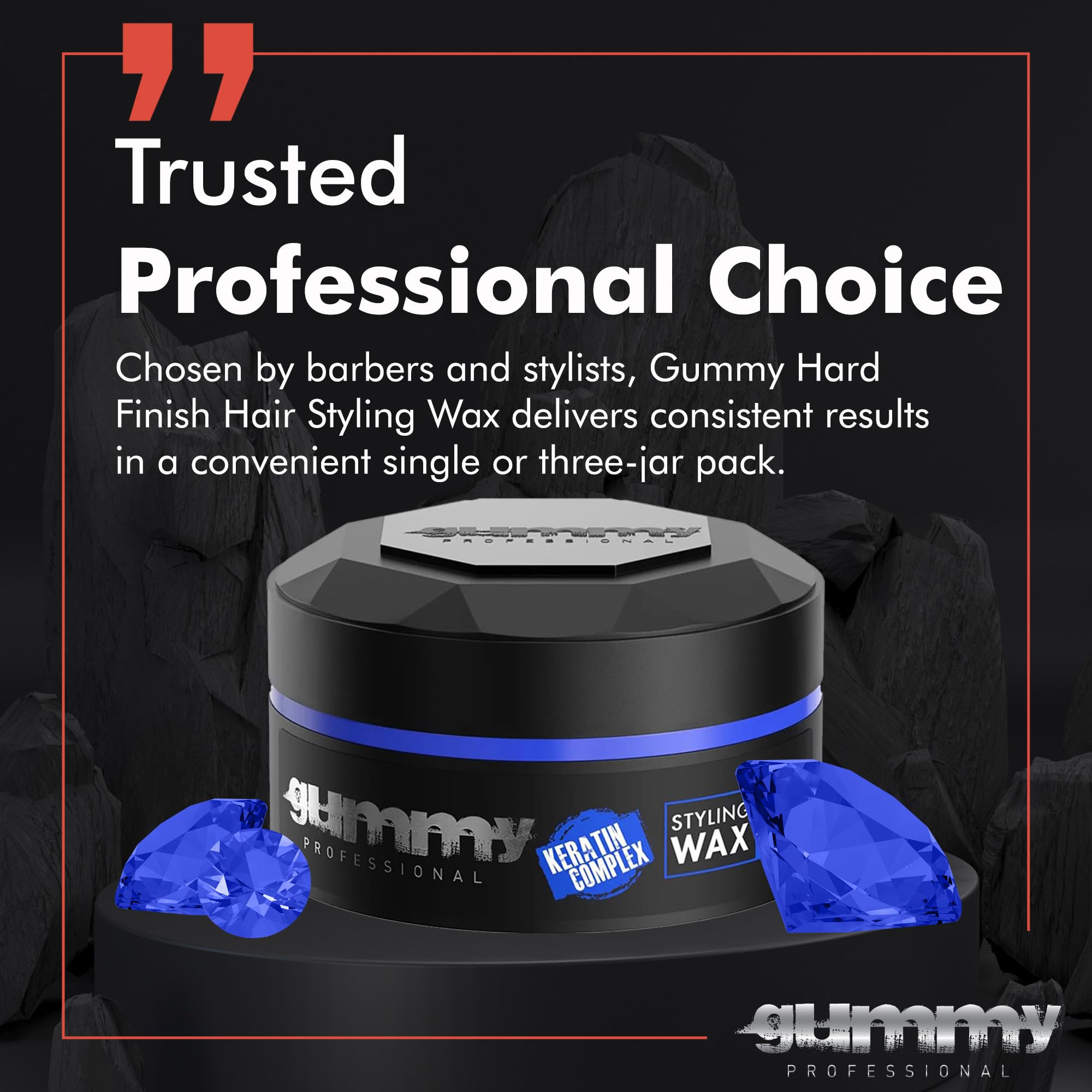 Gummy panthenol-enriched wax supports softness and manageability during styling.