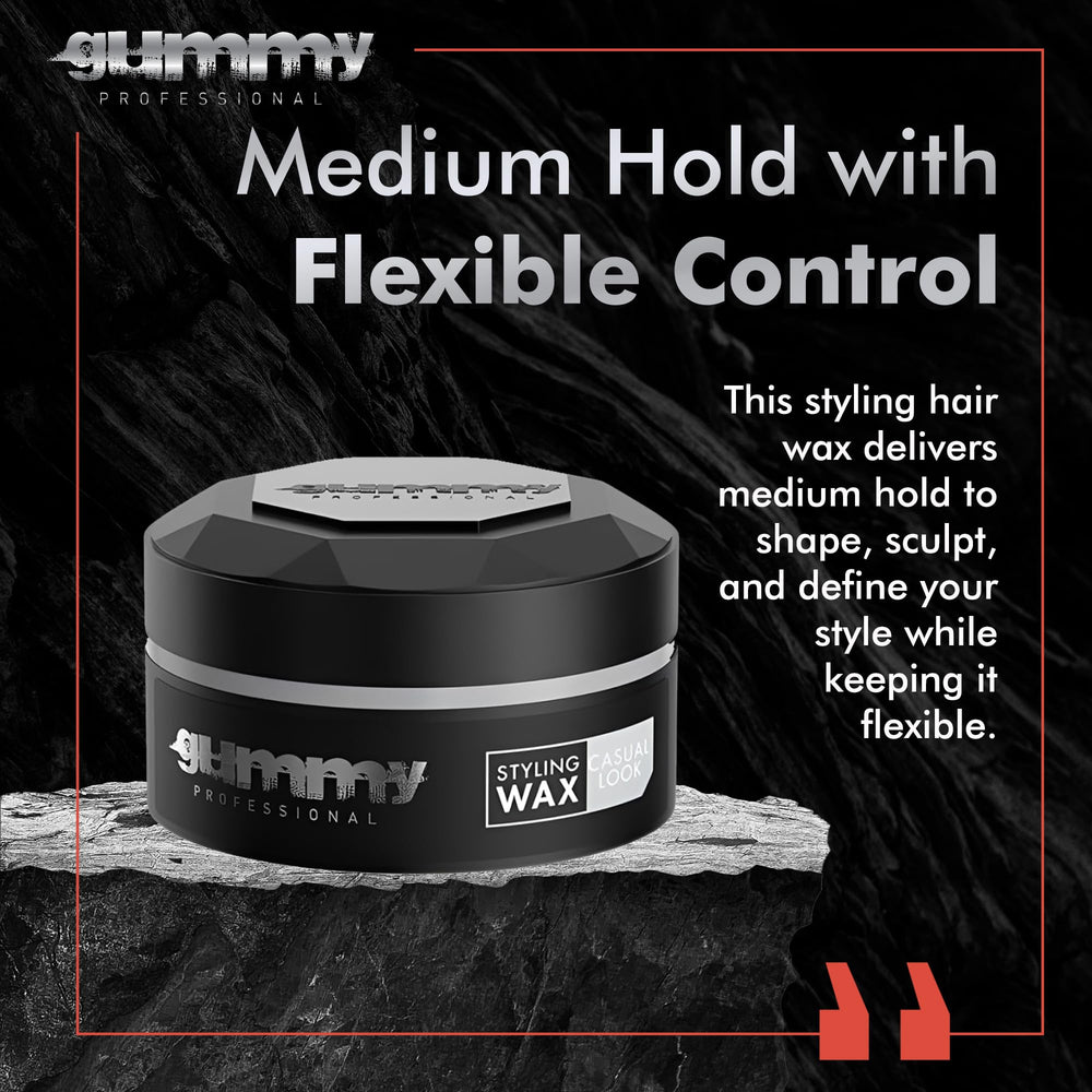 Gummy Hair Wax texture being worked into hair for flexible styling.