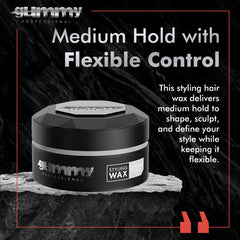 Gummy Hair Wax texture being worked into hair for flexible styling.