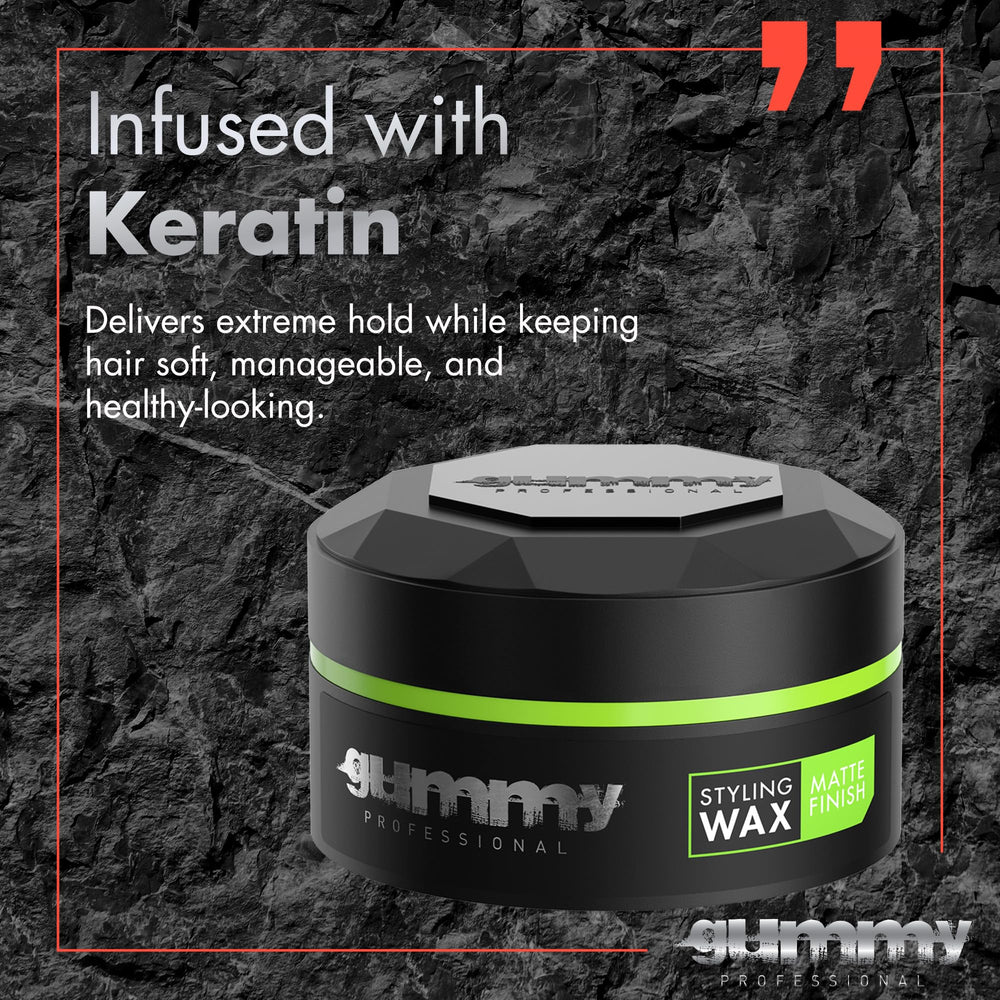 Gummy wax creates texture and volume for thin or flat hair.