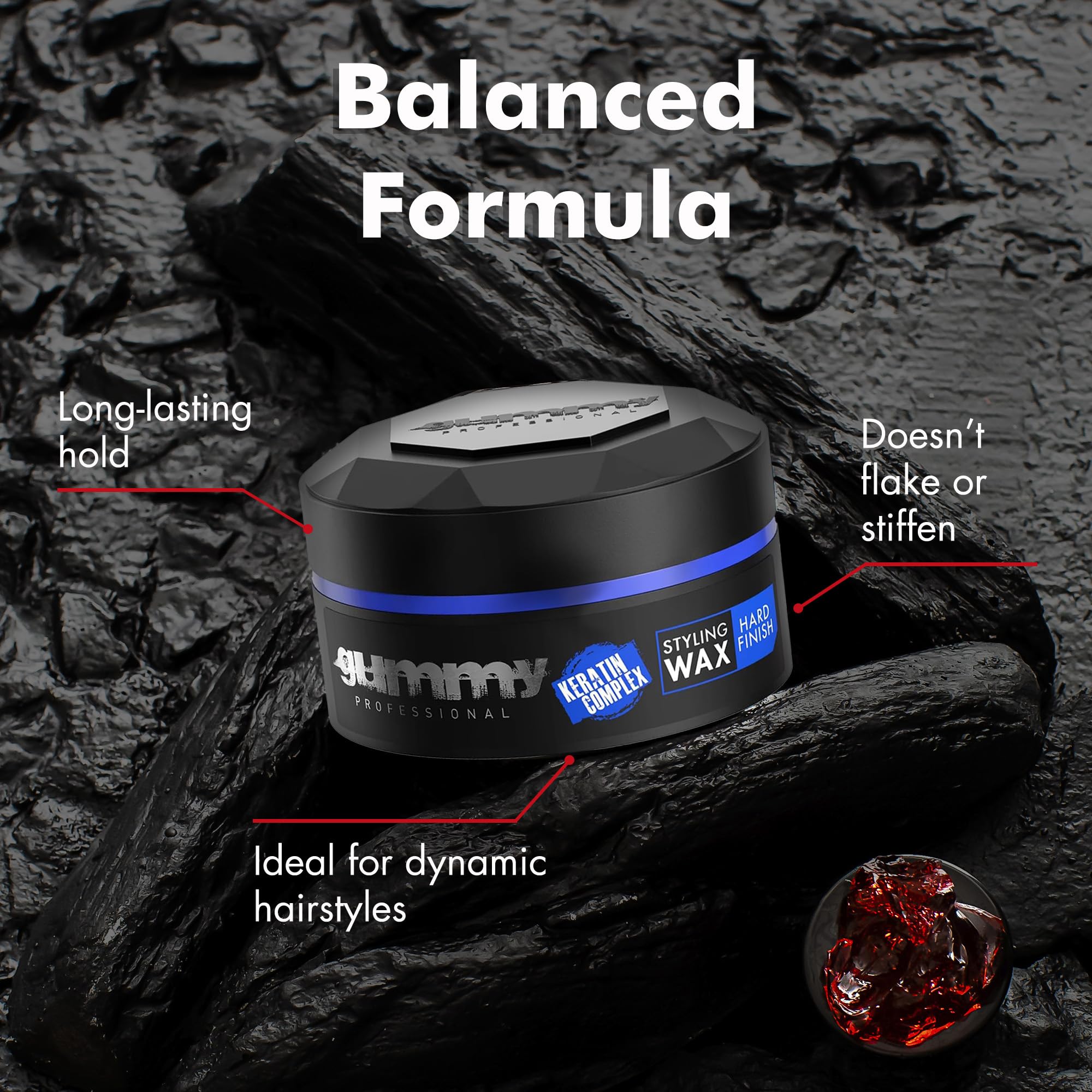 Gummy transparent formula provides clear hold without visible buildup.