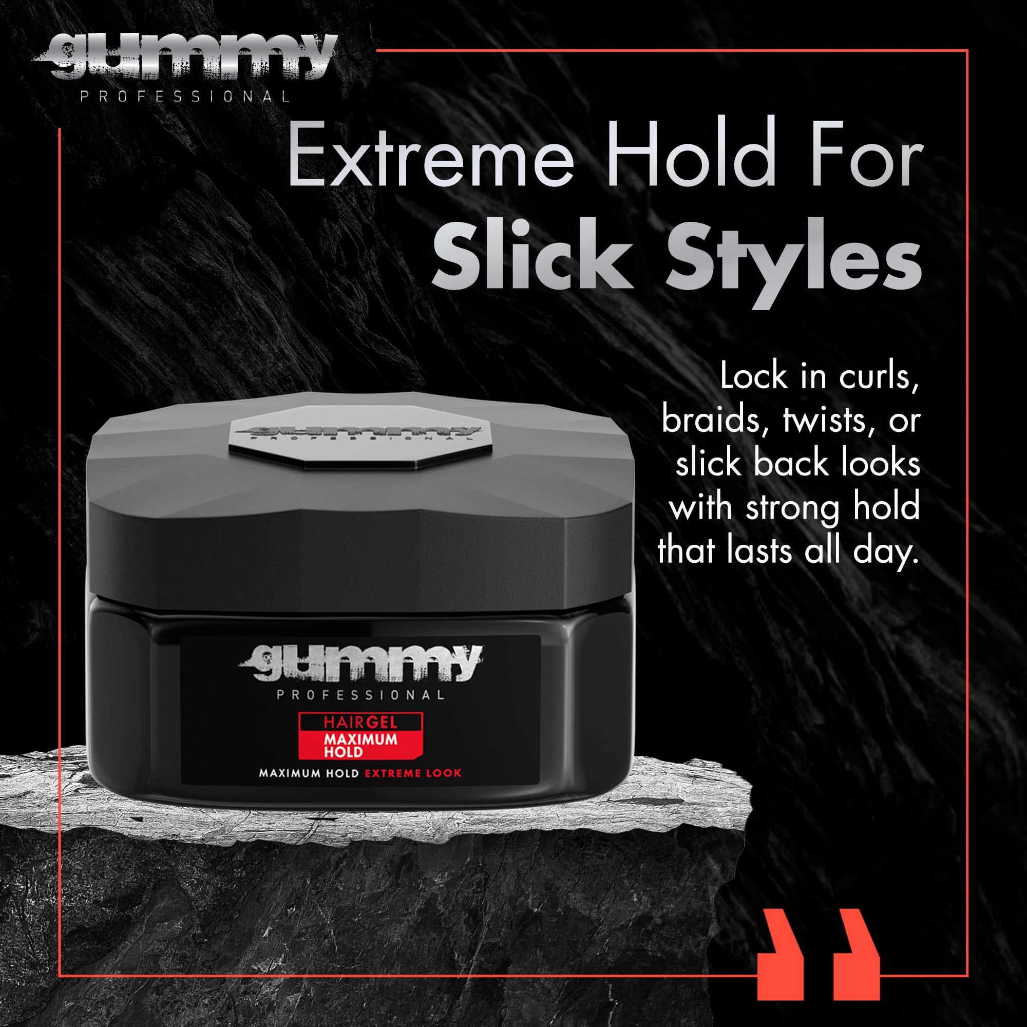 Gummy Professional Hair Gel defines curls with natural shine and touchable finish.