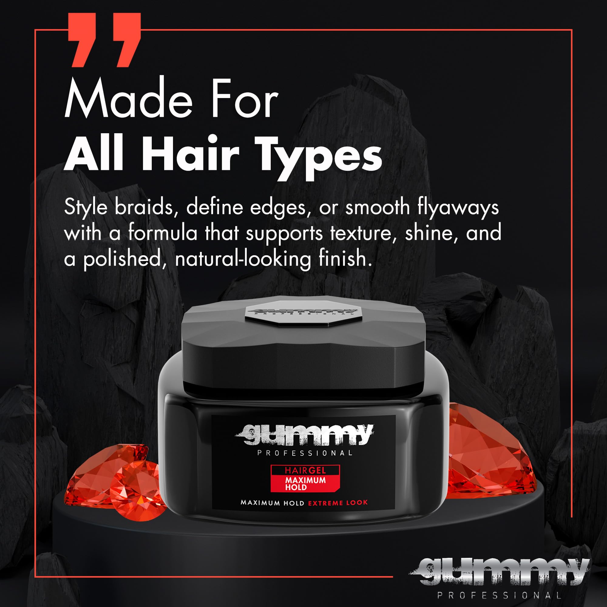 Gummy gel prevents flakes for neat, long-lasting styling results.