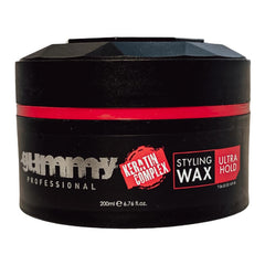 Gummy professional wax on damp hair demonstrates easy styling and definition