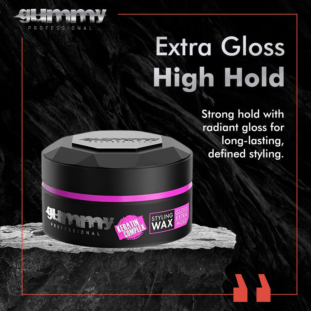 Gummy wax providing high hold for secure, defined hairstyles