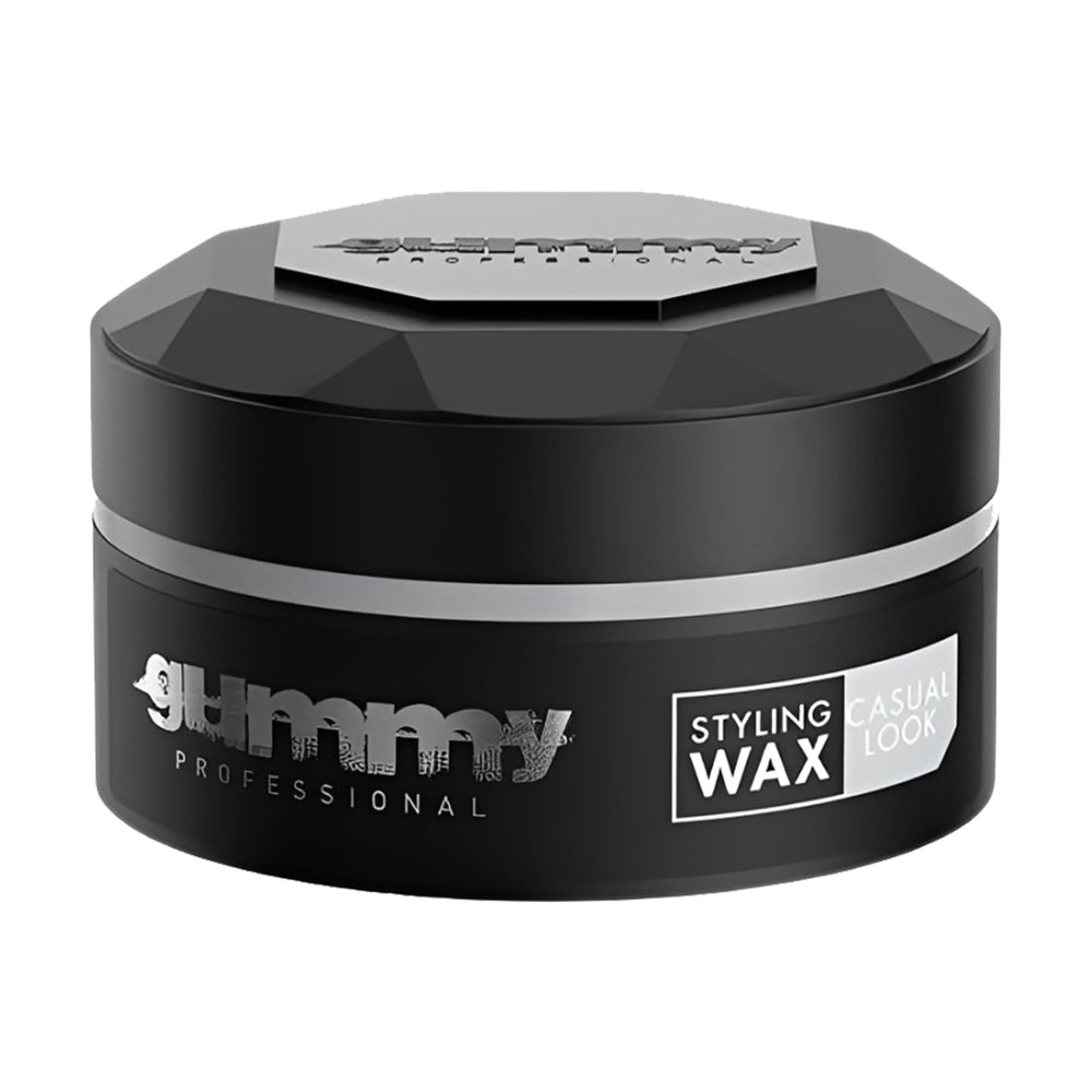 Gummy Professional Styling Hair Wax jar closeup highlighting matte finish.