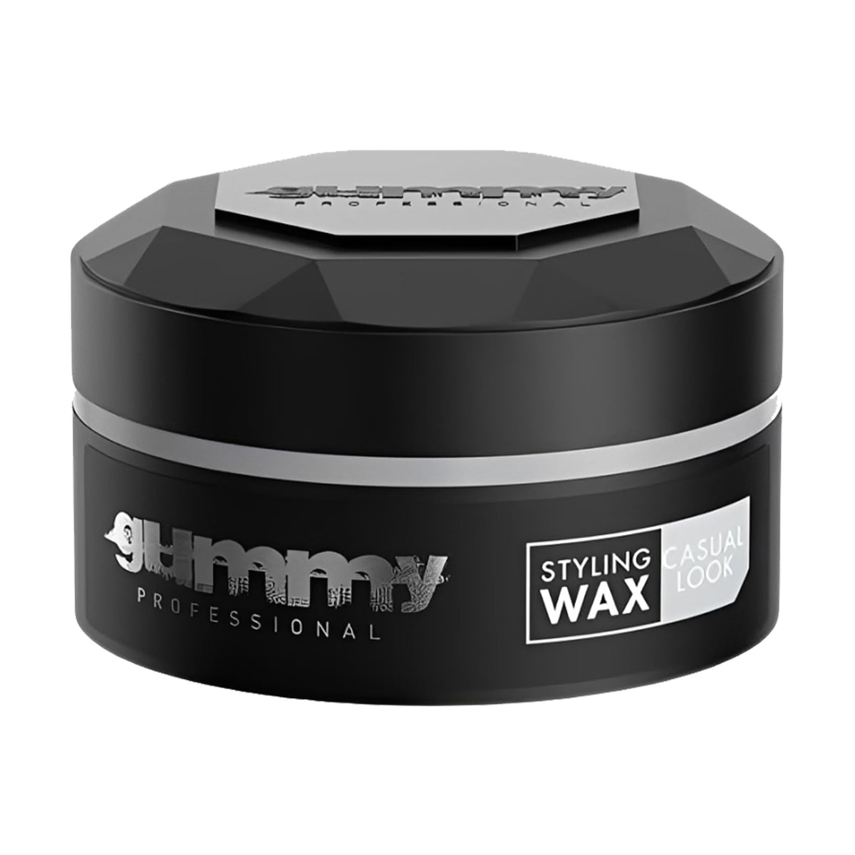 Gummy Professional Styling Hair Wax jar closeup highlighting matte finish.