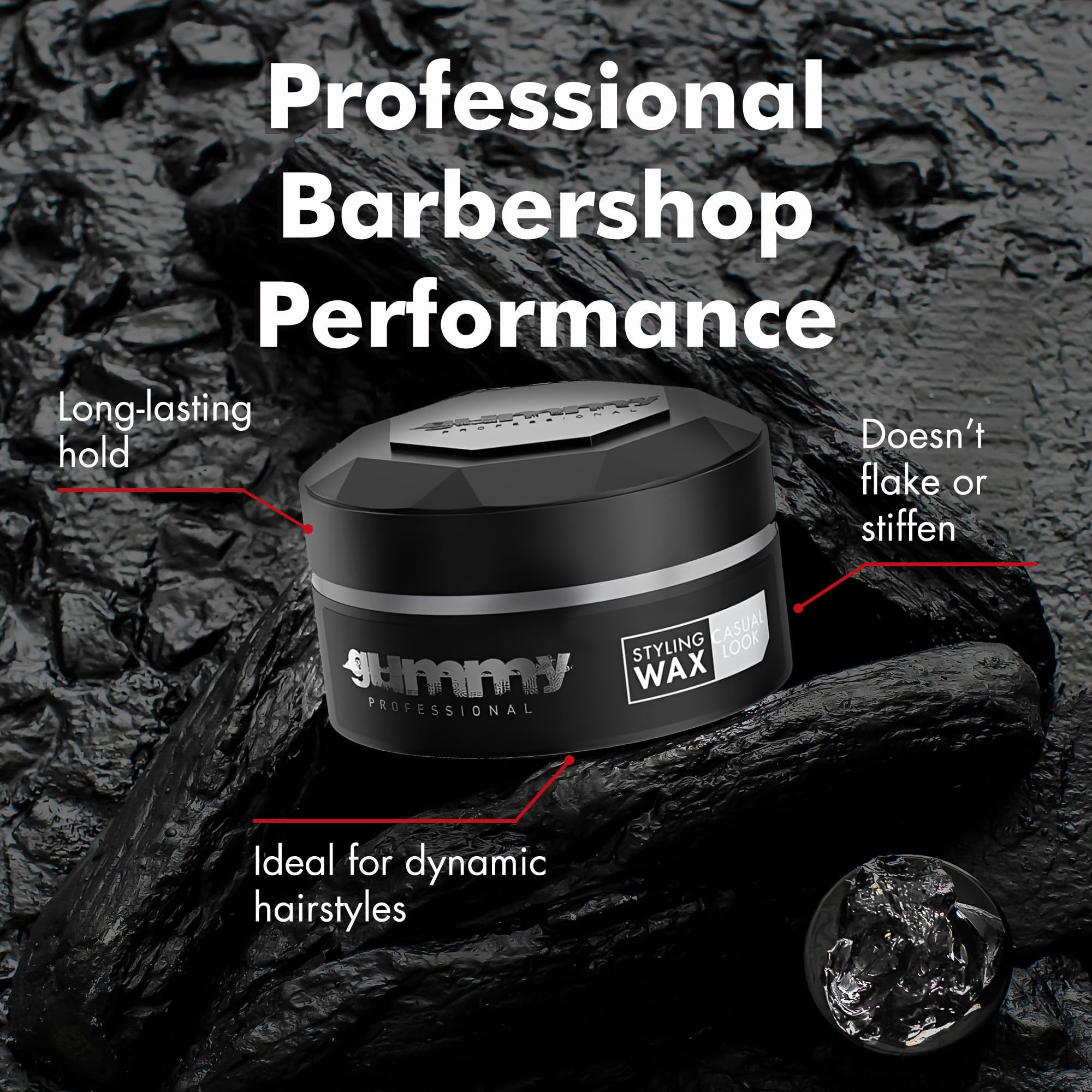 Gummy Hair Wax used on various hair types to reshape curls and waves.