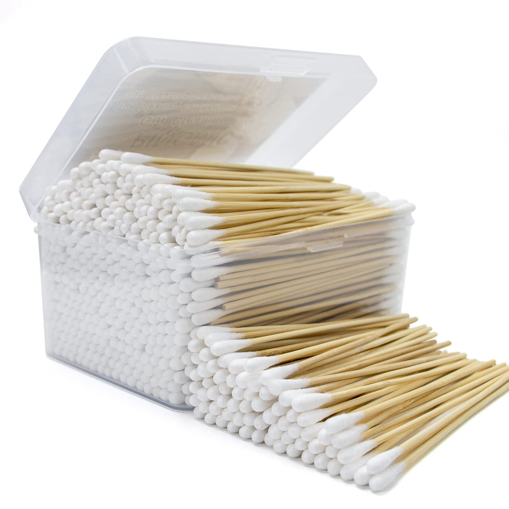 Guntechkit 500ct long cotton swabs in a case for organized cleaning tasks.