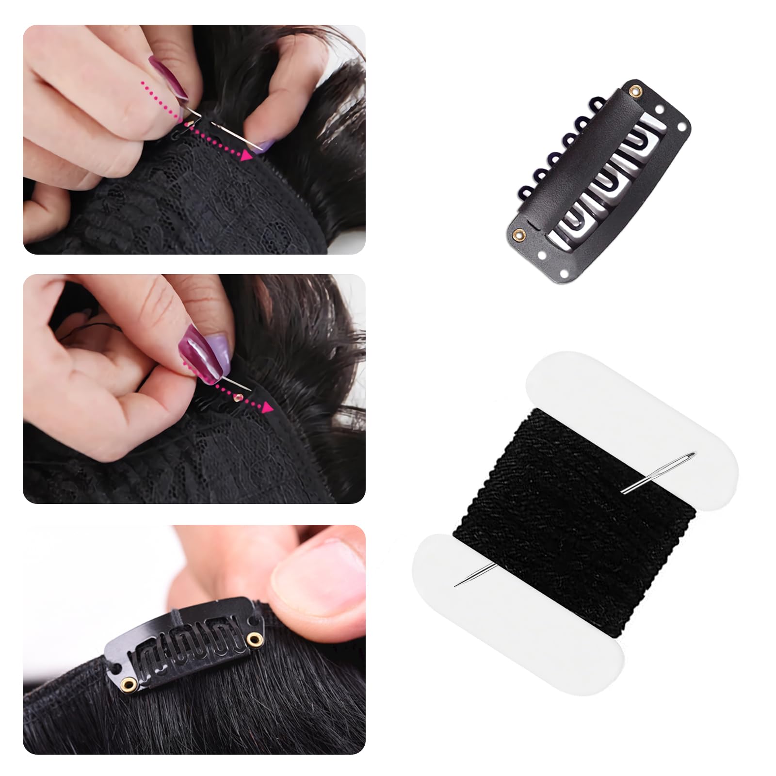 Guokoo DIY needle and thread kit for quick wig adjustments.