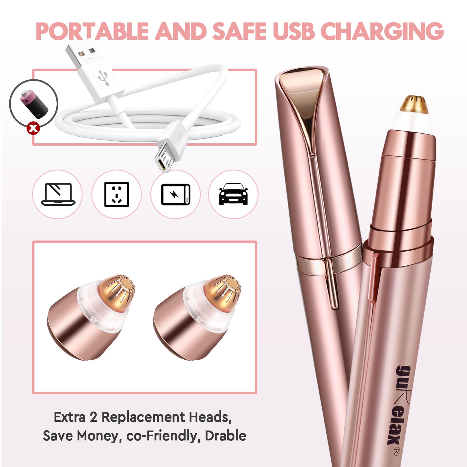 Gurelax compact trimmer fits in a bag for discreet touchups.