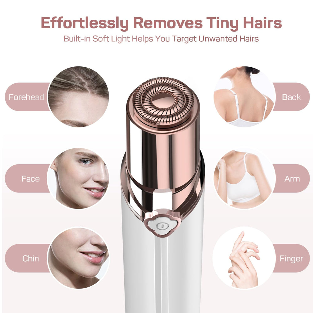 Gurelax face shaver with rotating blades close-up trims cheeks and upper lip