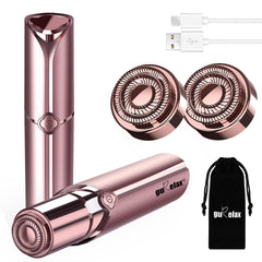 Gurelax facial hair remover front view shows gentle trimming for smooth skin.