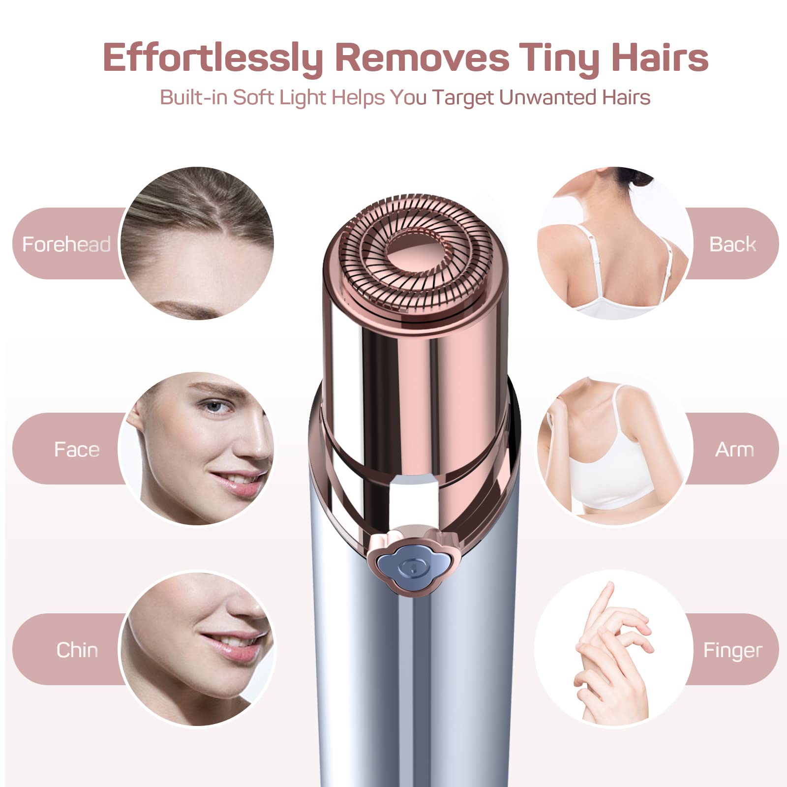 Gurelax facial hair remover with two replacement heads for extended use and easy swap.