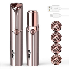 Gurelax hair remover device in angled use for precise facial hair removal.