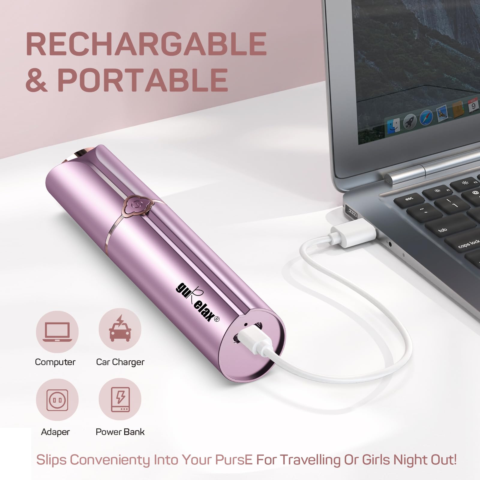 Gurelax travel pouch beside shaver highlights portability for travel.