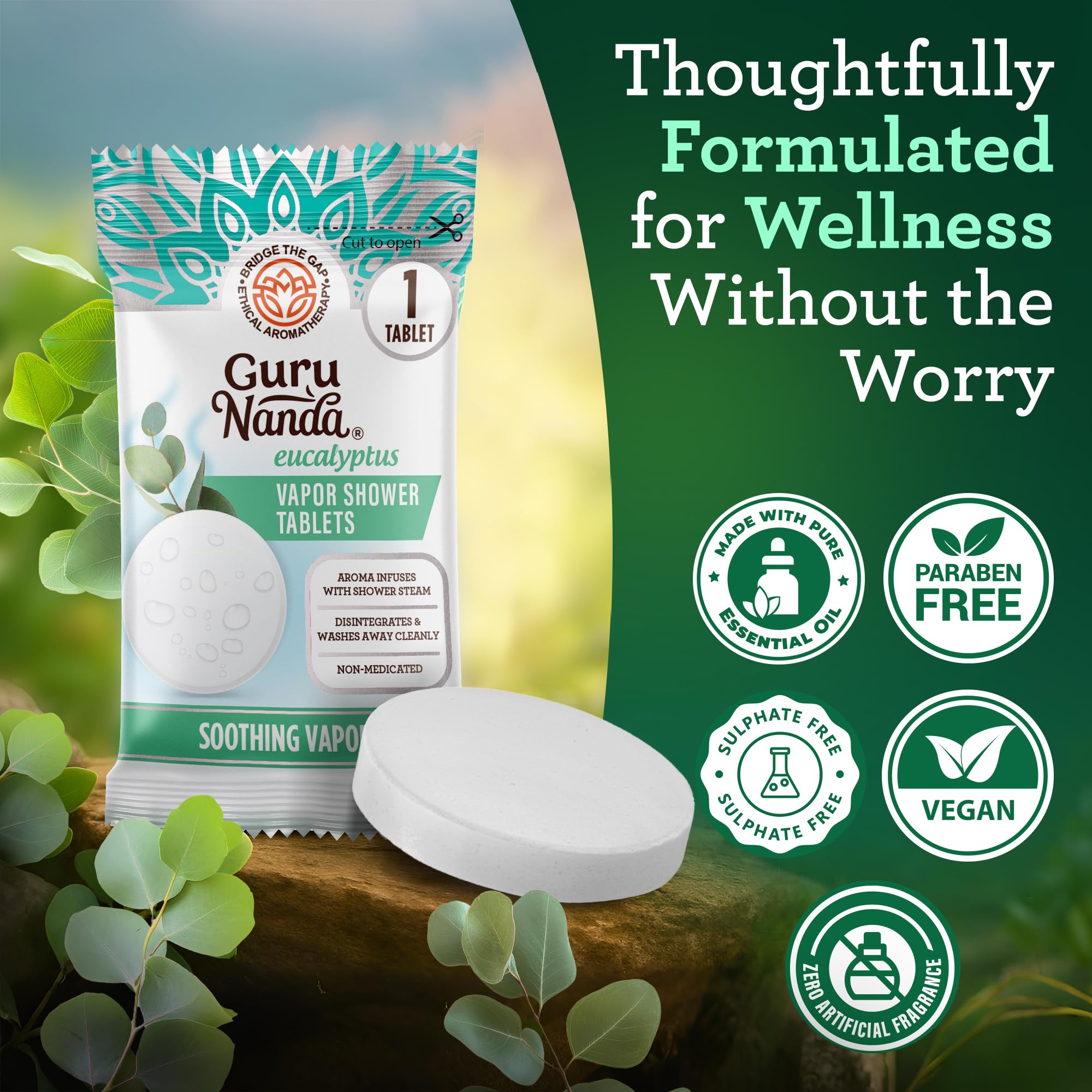 Fresh scent boosts mood and creates a relaxing shower routine with GuruNanda.