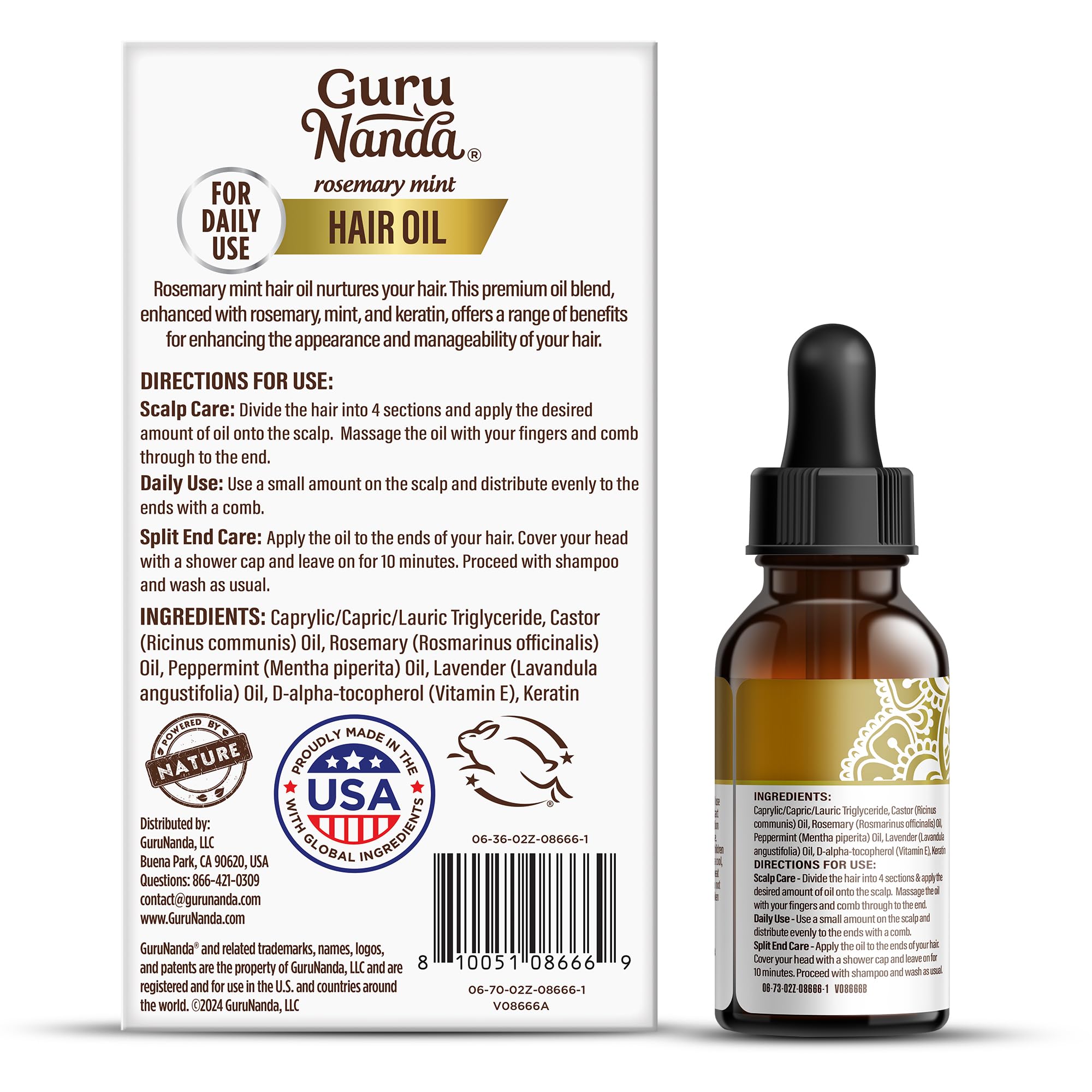GuruNanda cruelty-free ethically sourced label on packaging.