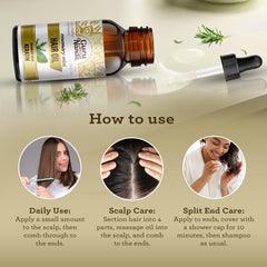 GuruNanda rosemary mint hair oil pump dispenser for easy use.