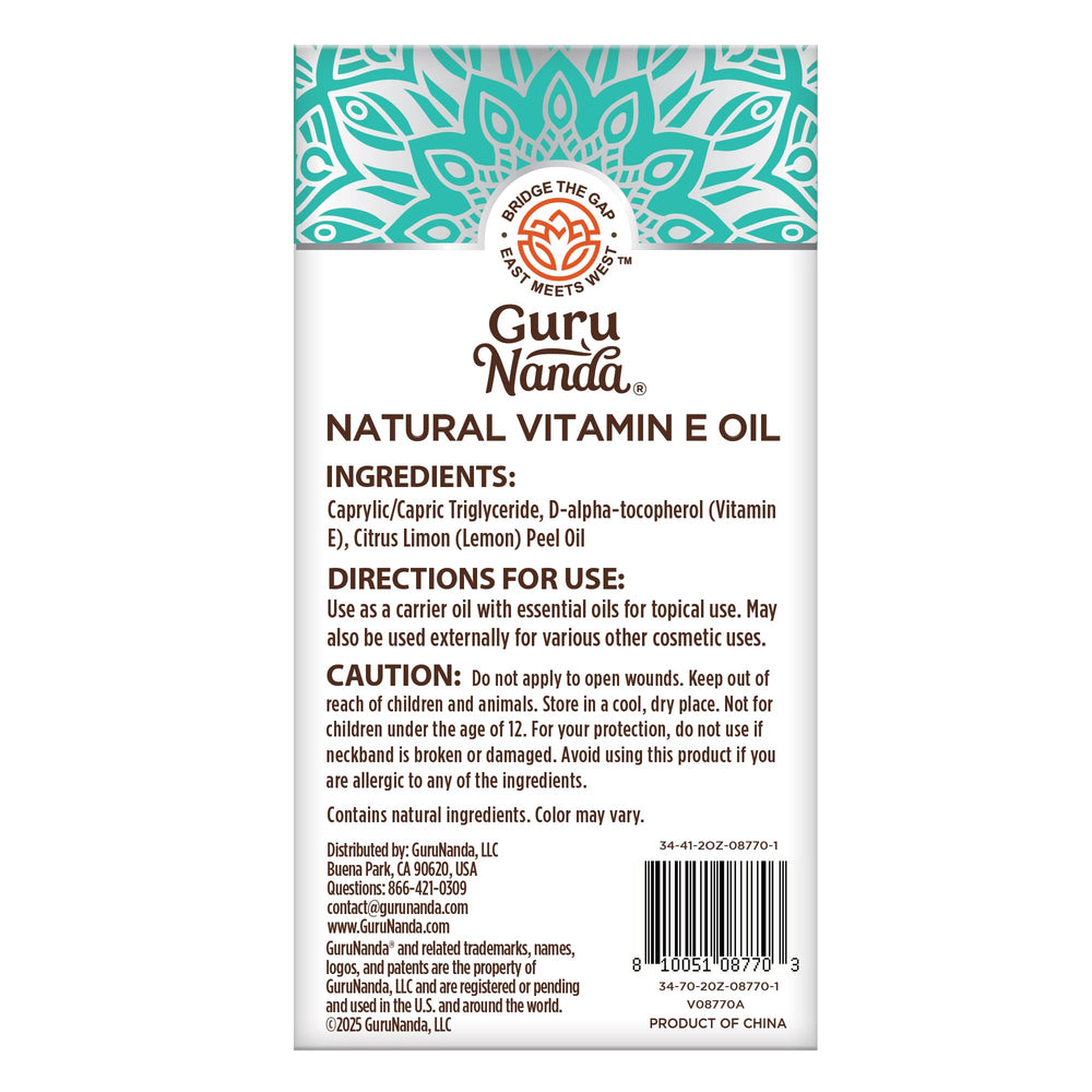 GuruNanda Vitamin E Oil skincare routine addition for daily nourishment.
