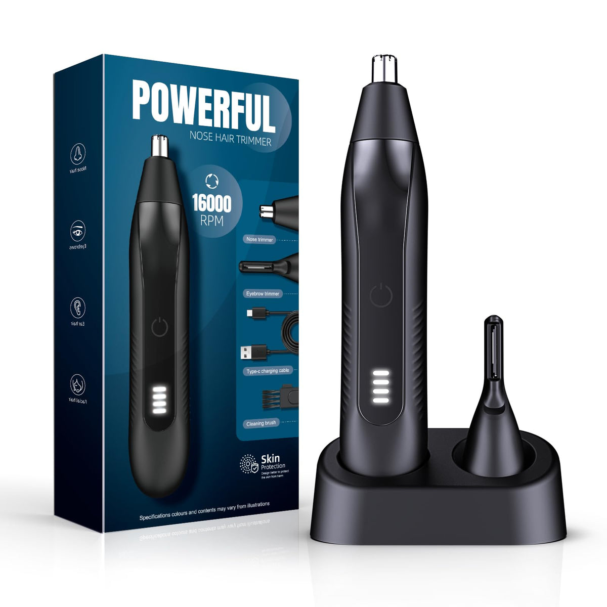 Guryo nose hair trimmer front view for quick, precise grooming