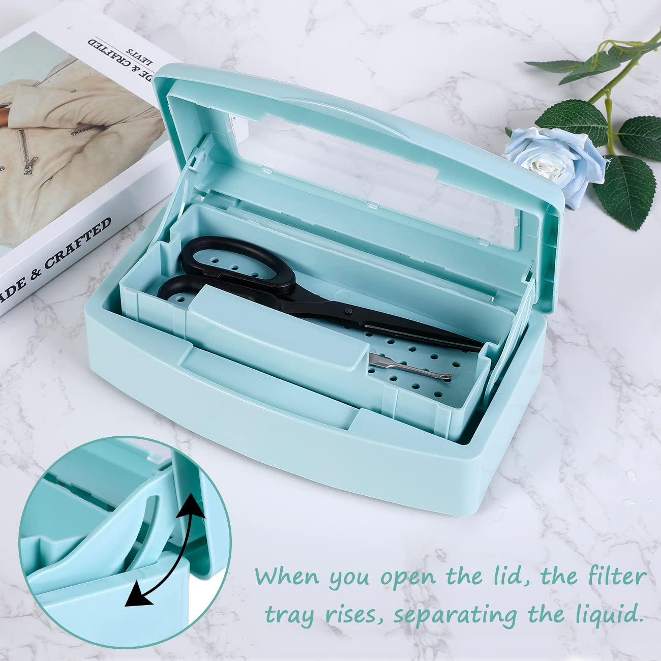 Ideal for salon or home use, it keeps tools organized and ready.