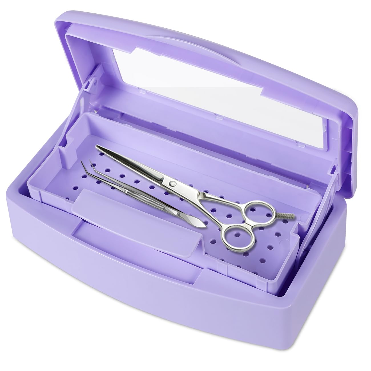Gusnilo Nail Tool Sterilizer Box with a transparent lid keeps tools visible and clean.