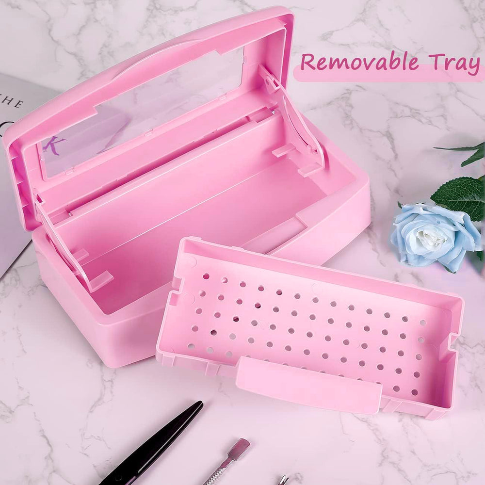 Gusnilo sanitizer container keeps tools clean and organized.