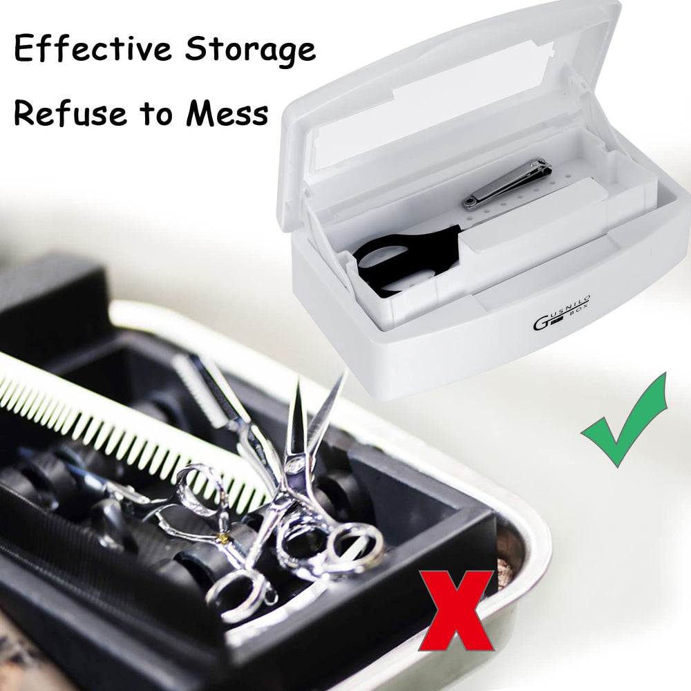 Gusnilo sanitizing tray compact dimensions save counter space.