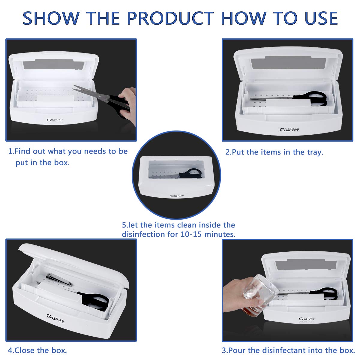 Gusnilo sanitizing tray durable plastic resists wear for long-term salon use.