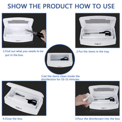 Gusnilo sanitizing tray durable plastic resists wear for long-term salon use.