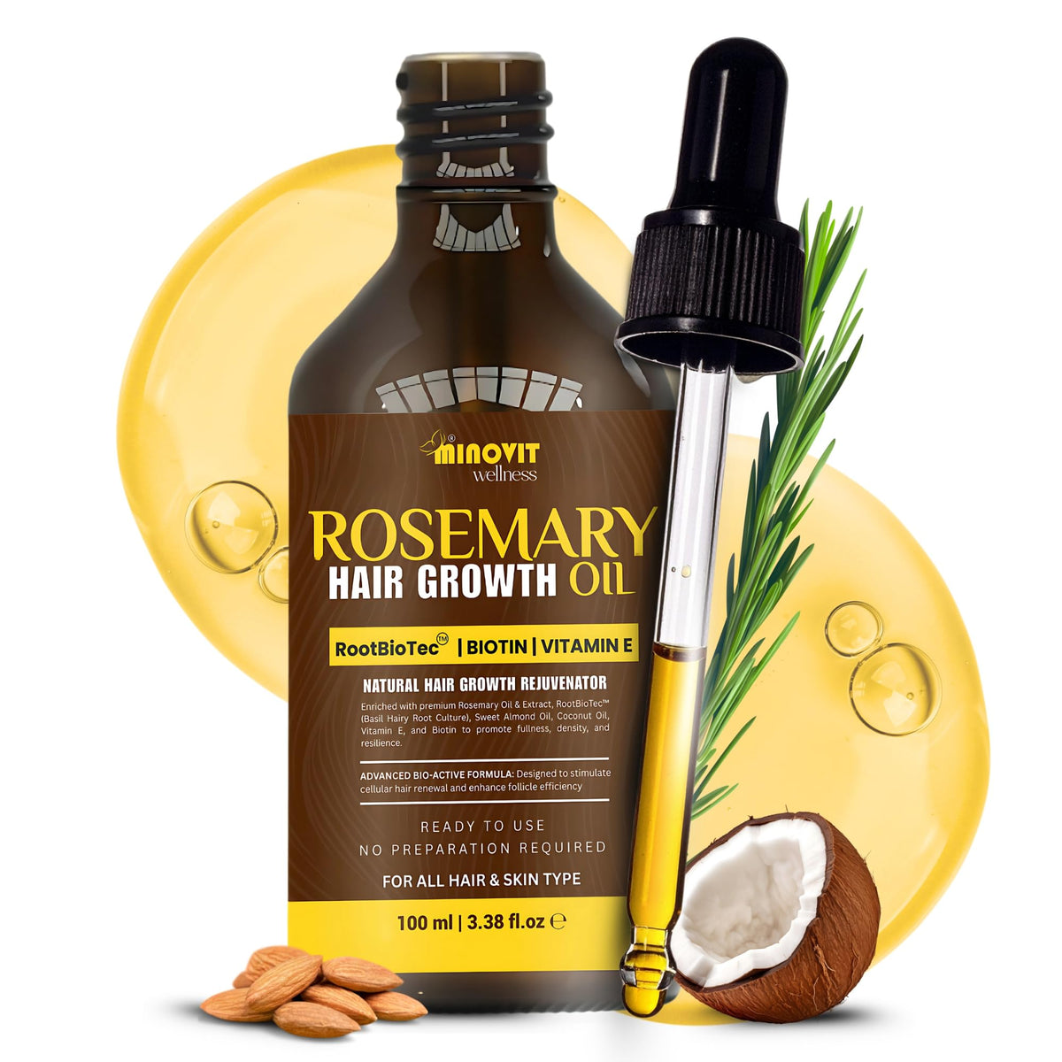 Gutaderme aceite de romero para cabello: estimula crecimiento y fortalece la melena.