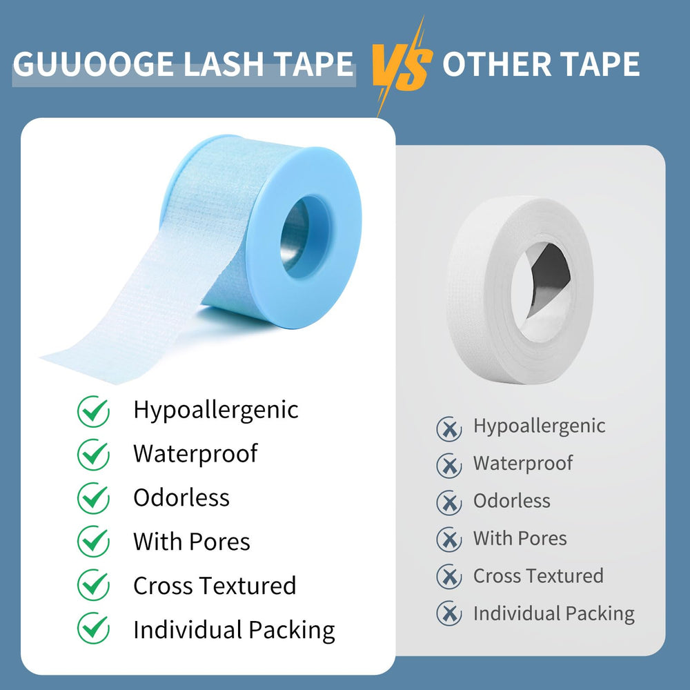 Guuooge lash tape isolates upper and lower lashes without pulling.