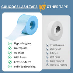Guuooge lash tape isolates upper and lower lashes without pulling.