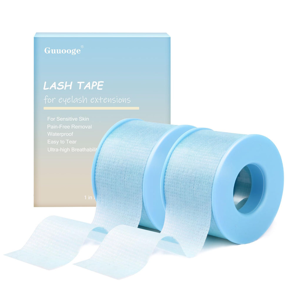 guuooge lash tape silicone gel blue roll provides gentle isolation for lash extensions.