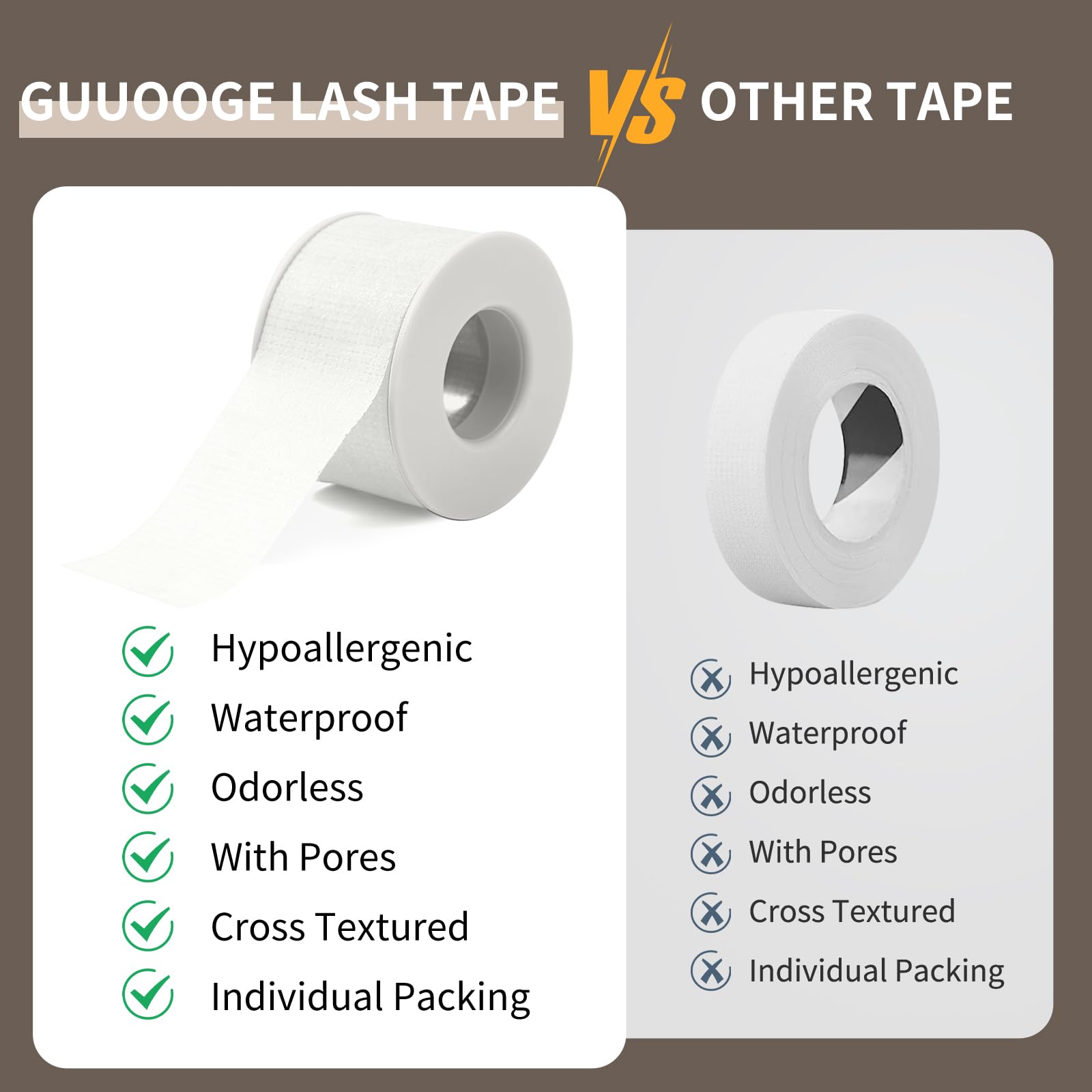 guuooge lash tape tear-by-hand design for quick in-size customization