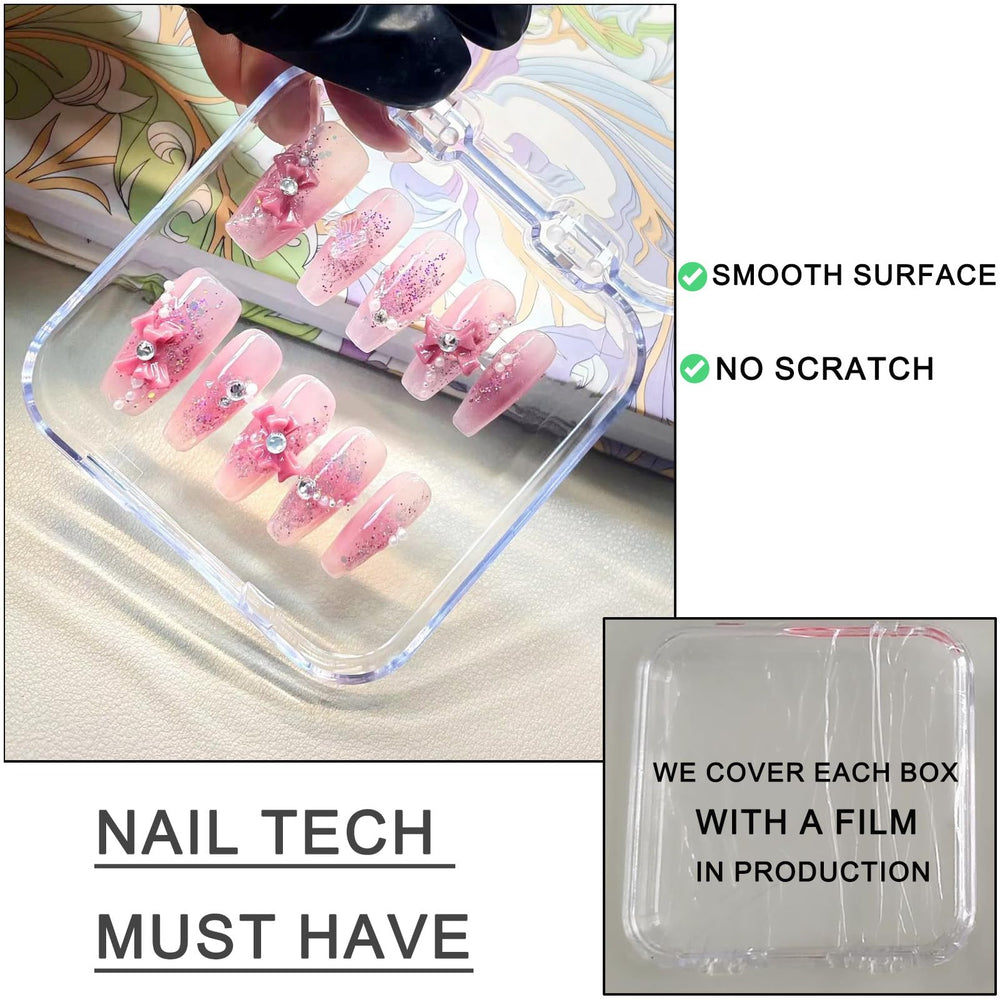 Caja GUXACU transparente y duradera para exhibir uñas.