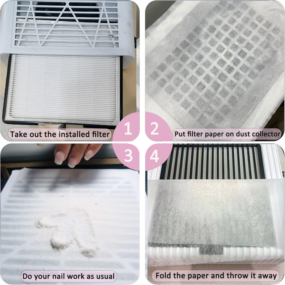 GUXACU compatible nail dust vacuum filter paper for many machines