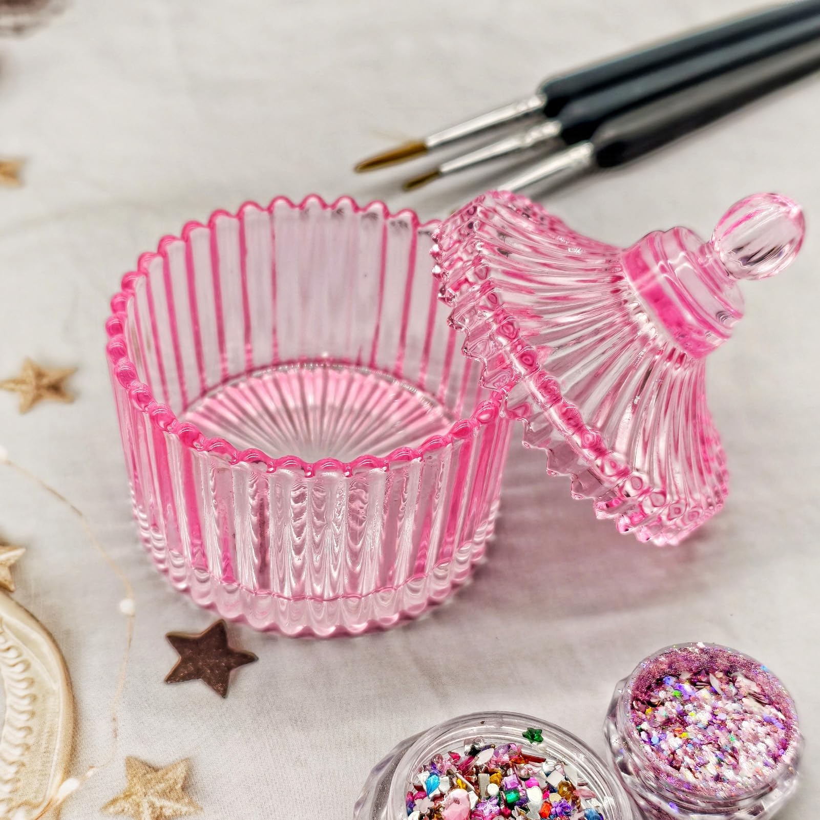 GUXACU dappen dish diseño cristalino brillante para salon de uñas