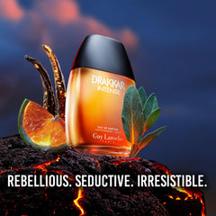 Guy Laroche Drakkar Intense bergamot note close-up boosts early confidence.
