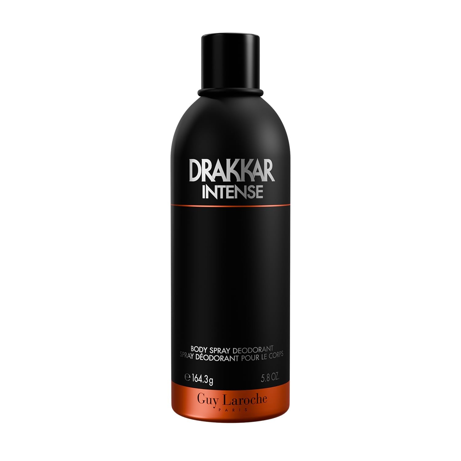 Guy Laroche Drakkar Intense bottle close-up, premium masculine branding.