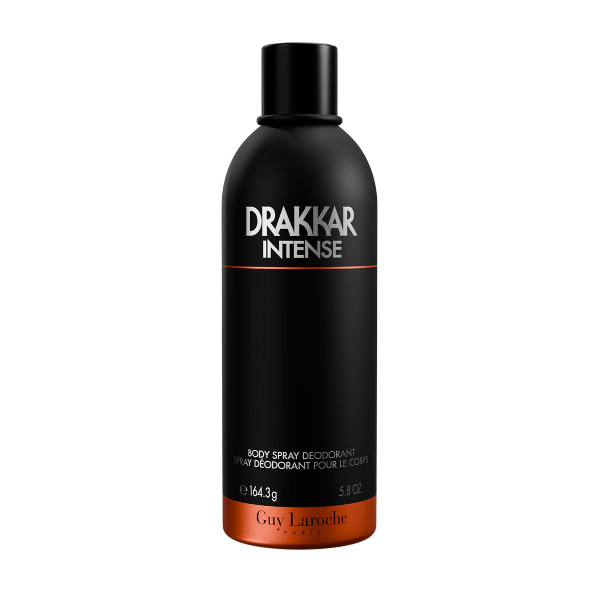 Guy Laroche Drakkar Intense bottle close-up, premium masculine branding.