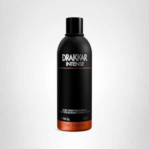 Day-to-night wear versatility suggested by Drakkar Intense packaging.