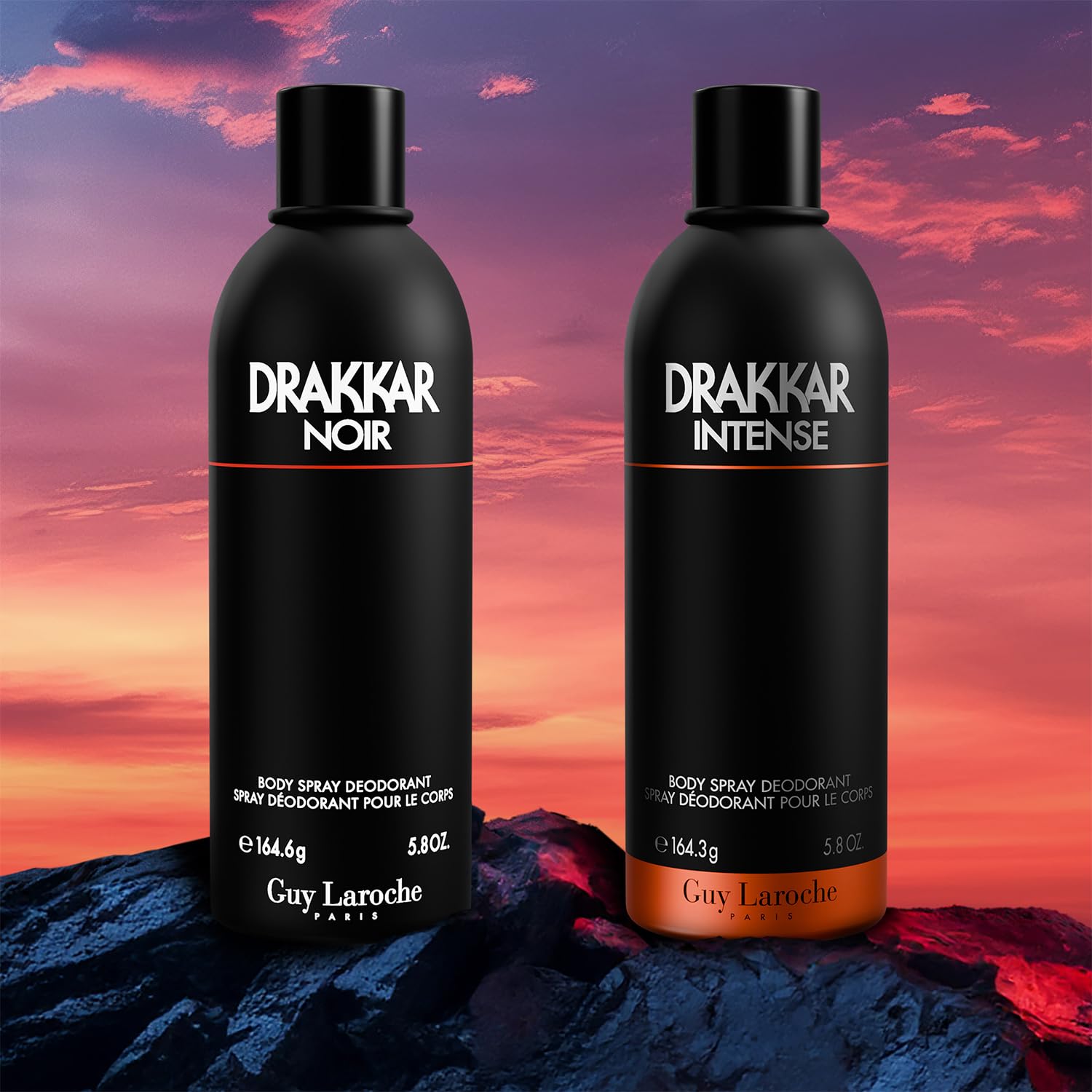 Patchouli and sage base note emphasize rugged refinement in Drakkar Intense.