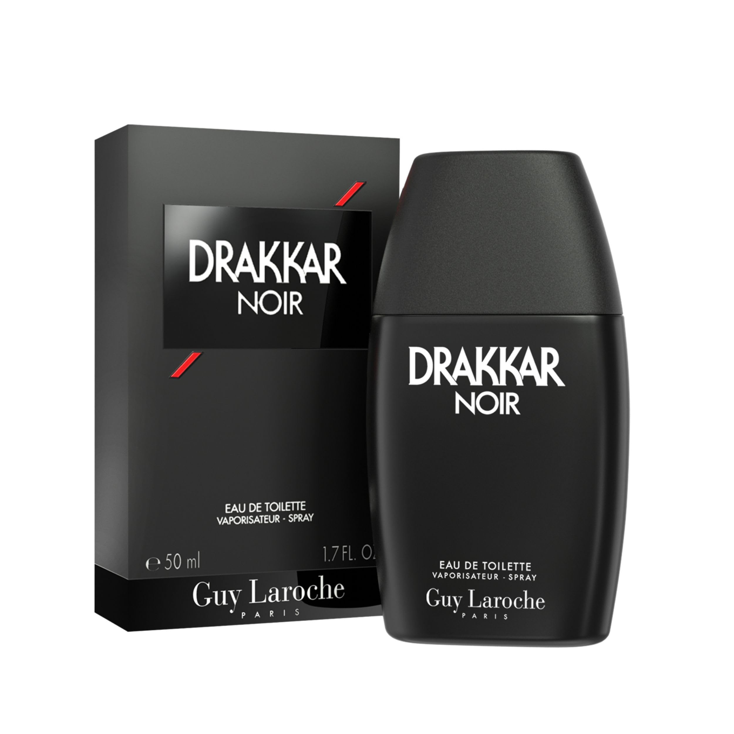Guy Laroche Drakkar Noir bottle closeup highlighting iconic design and lasting impression.
