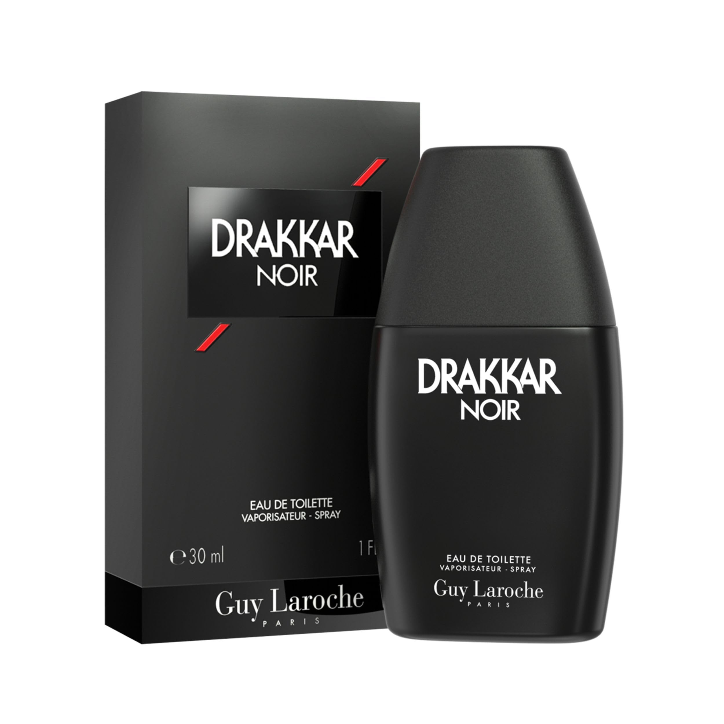 Guy Laroche Drakkar Noir bottle with a matte black finish for a bold masculine impression.