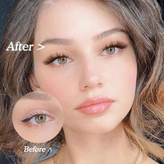 GVEFETIEE cat-eye lashes look showing easy DIY glam and eye enlargement.
